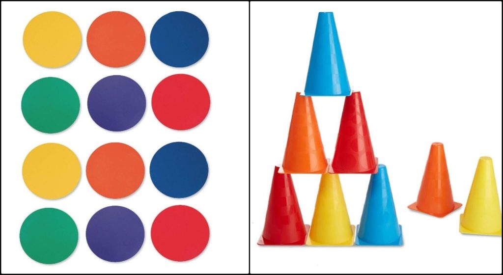 Pickleball Accessories Every Player Should Definitely Have - collage of spots and mini colorful cones 1 1024x560